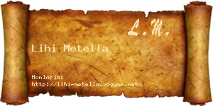 Lihi Metella névjegykártya